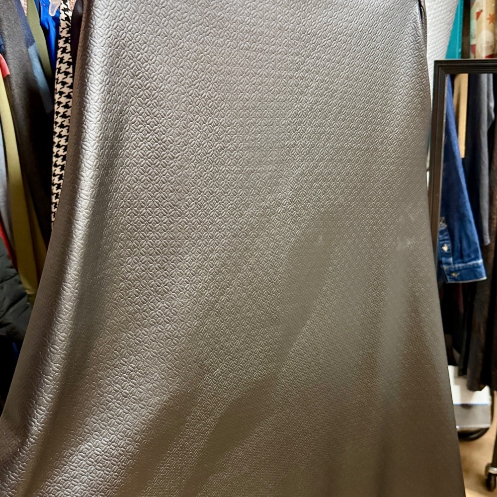 Brown Textured Leather Looking Long Maxi Sirt - Picture 3 of 5